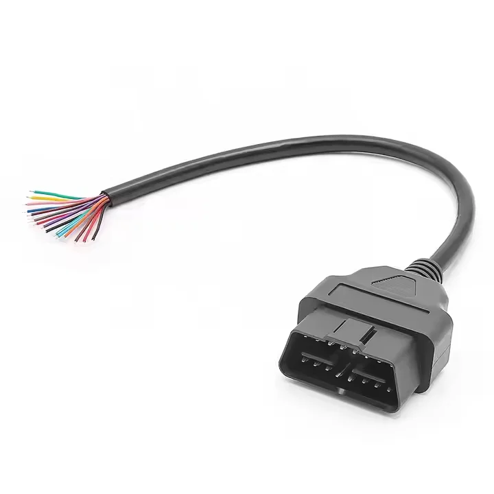 Фото 16-контактный разъем OBD2 OBD-II для открытия вилки, провод OBD диагностический удлинительный кабель, косичка для DIY №2
