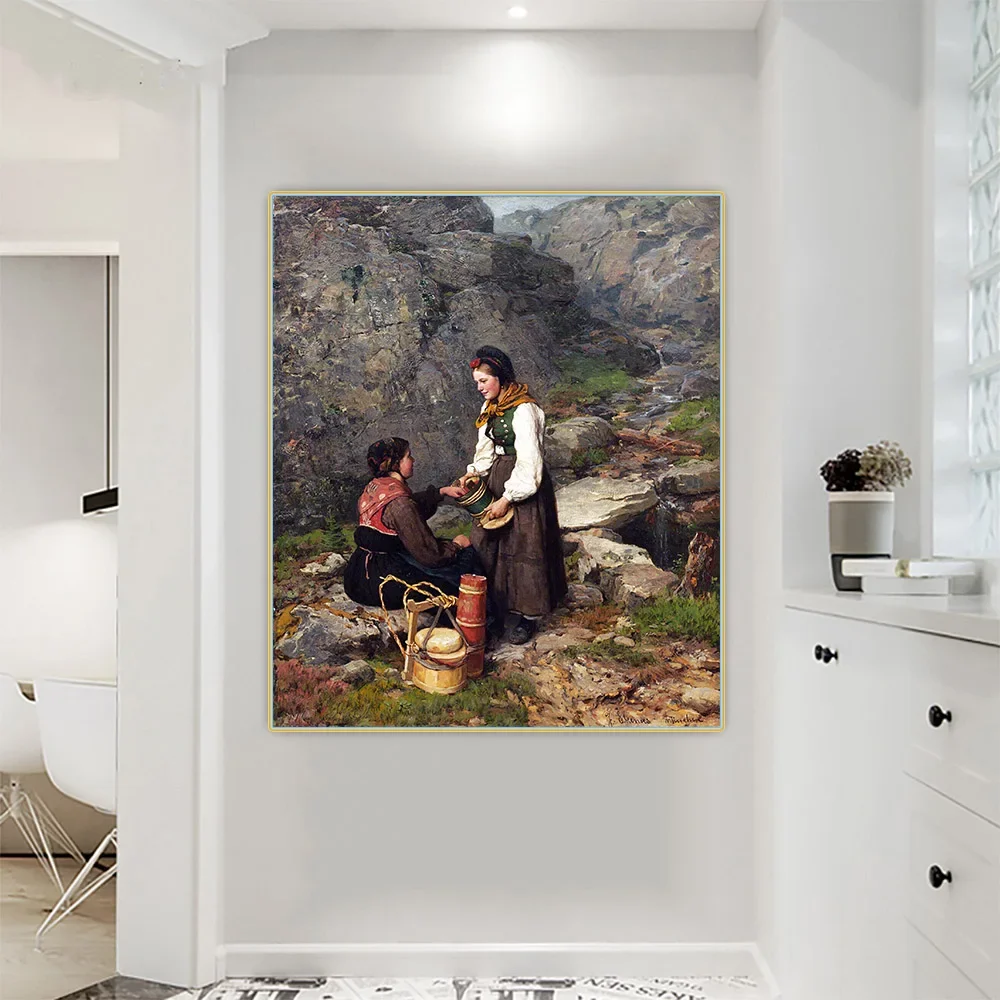 Картина маслом &quotДва женщины в национальных костюмах&quot Citon