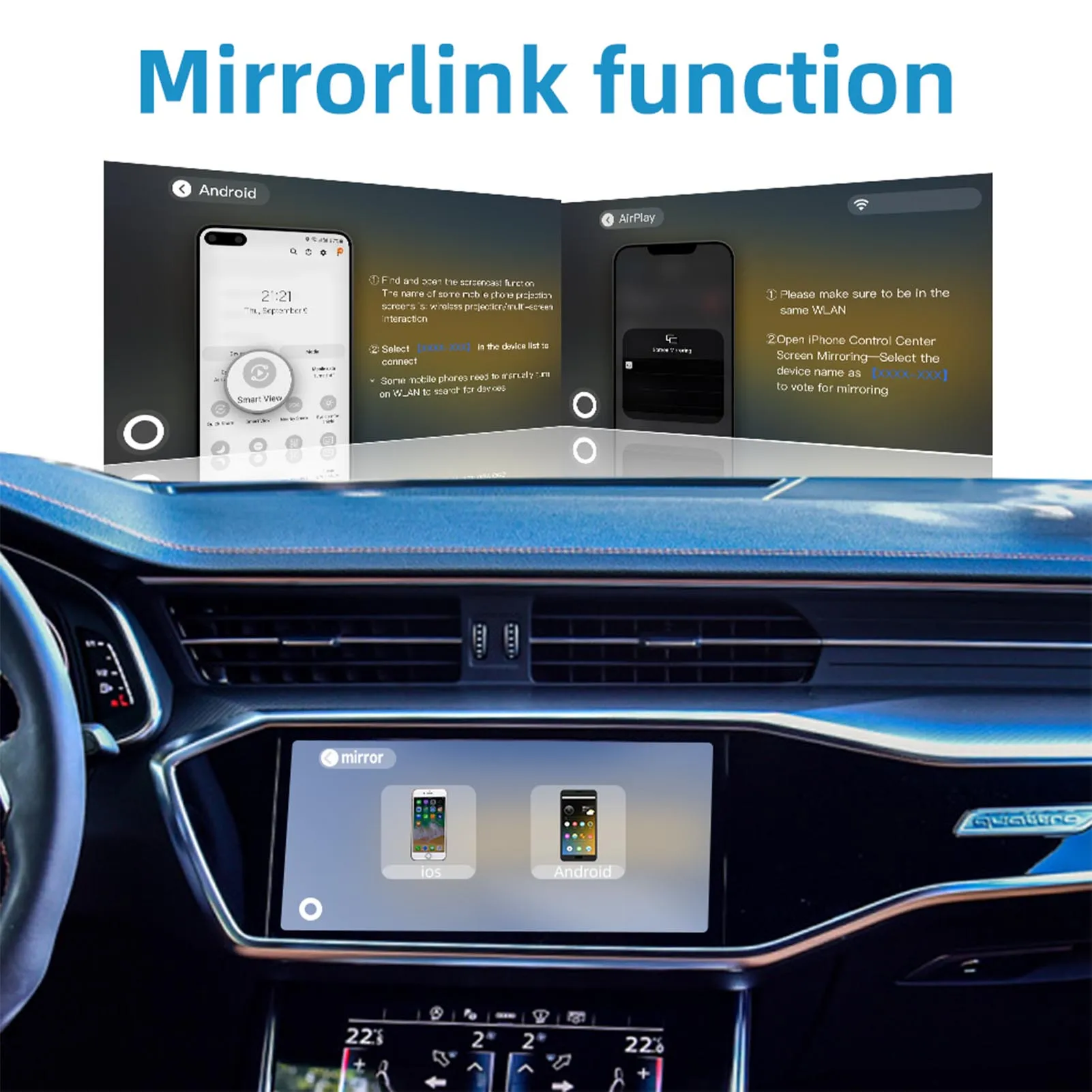 Автомобильный мультимедийный проигрыватель Carplay AI Box Android беспроводной