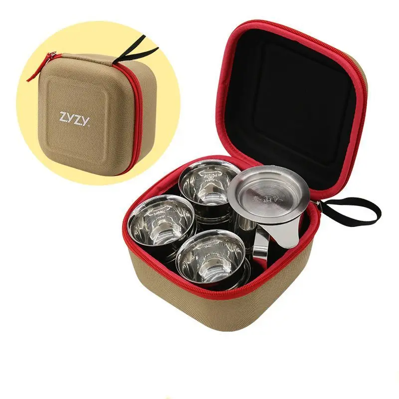 

Outdoor Hiking Camping Portable Stainless Steel Cup Kitchen Travel Boil Water Make Tea Coffee Drink Water Cup Bowl Tableware Set