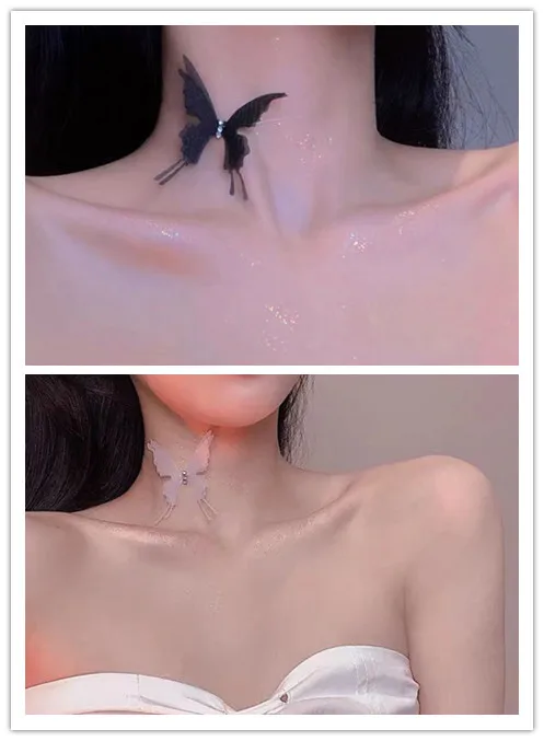

Sexy Black Lace Butterfly Chokers Necklaces for Women Summer Fashion White Butterfly Chokers Party Jewelry New