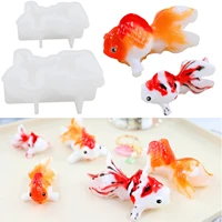 3d goldfish silicone resin molds diy epoxy resin casting mould koi fish mold for keychain pendant charms making jewelry