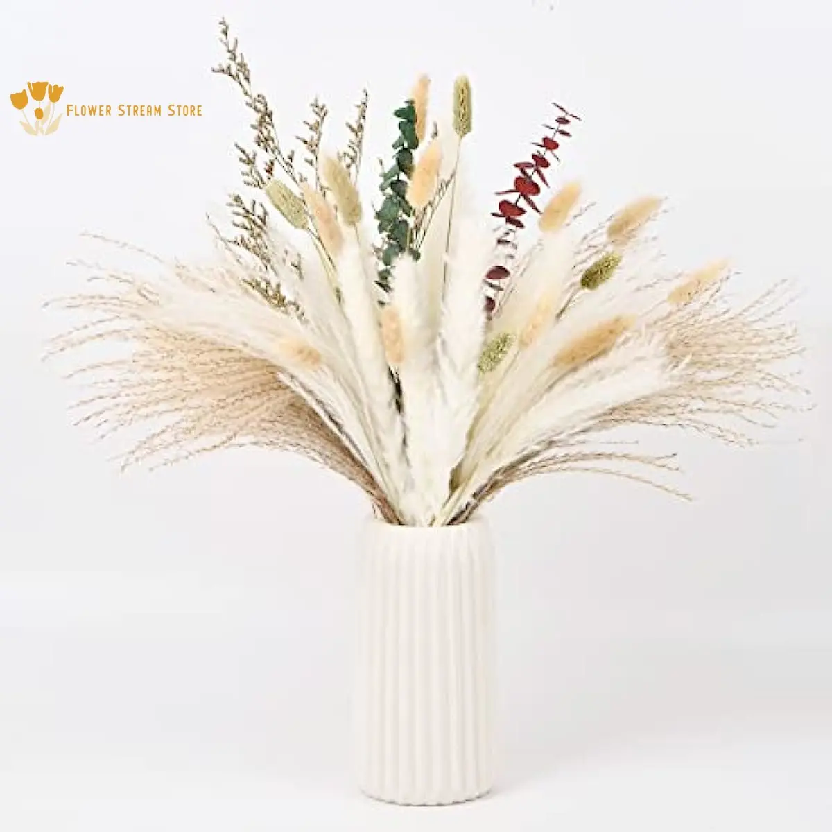 

90Pcs Fluffy Pampas Grass Dried Flower Bouquet Wedding Decoration Bunny Tails Grass Real Reed Boho Home Farmhouse Rustic Decor