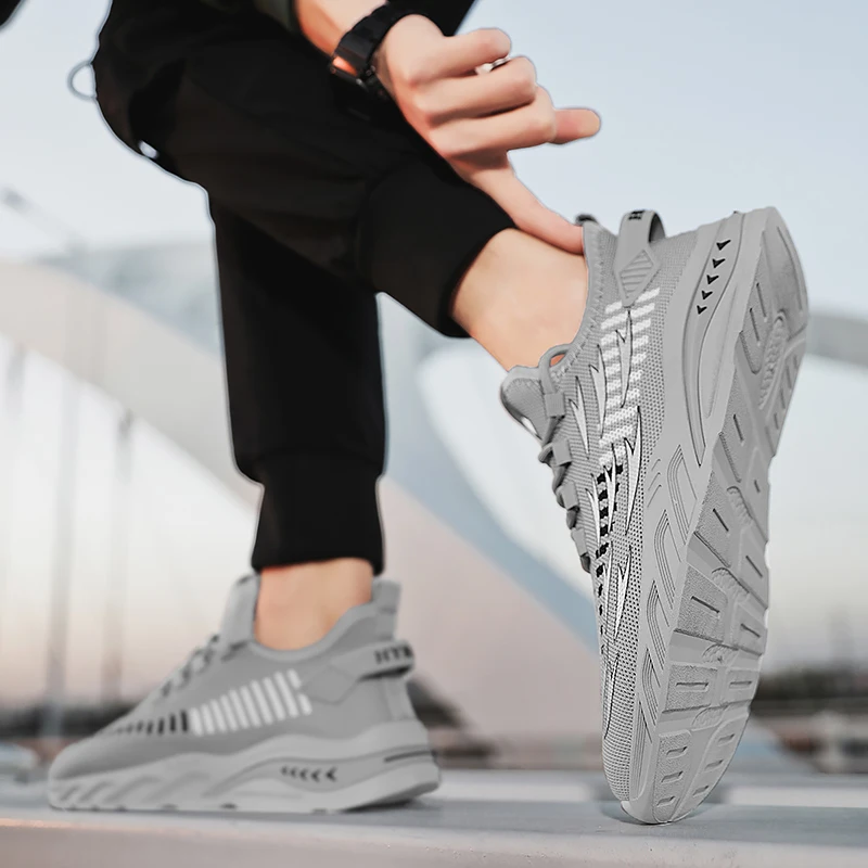 Running Shoes Men Fashion Outdoor Light Breathable Sneakers Man Lace-Up Sports Walking Jogging Shoes Man Comfortable