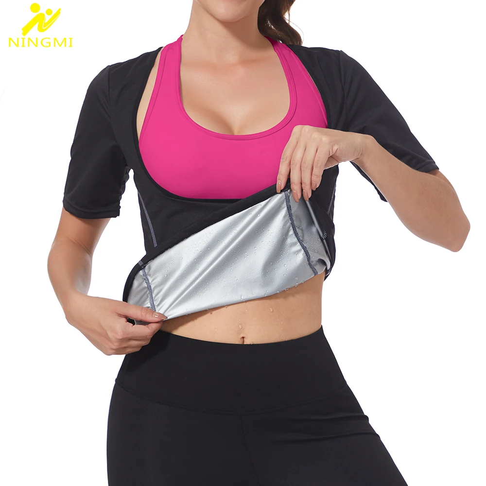 

NINGMI Sweat Sauna Top Waist Trainer Tummy Trimmer for Women Fitness Weight Loss Tank Top Fat Burning Slimming Top