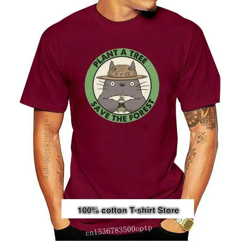 

Camiseta negra para hombres, camisa con estampado de planta A árbol, Save The Forest, Tops de Anime, ropa Vintage