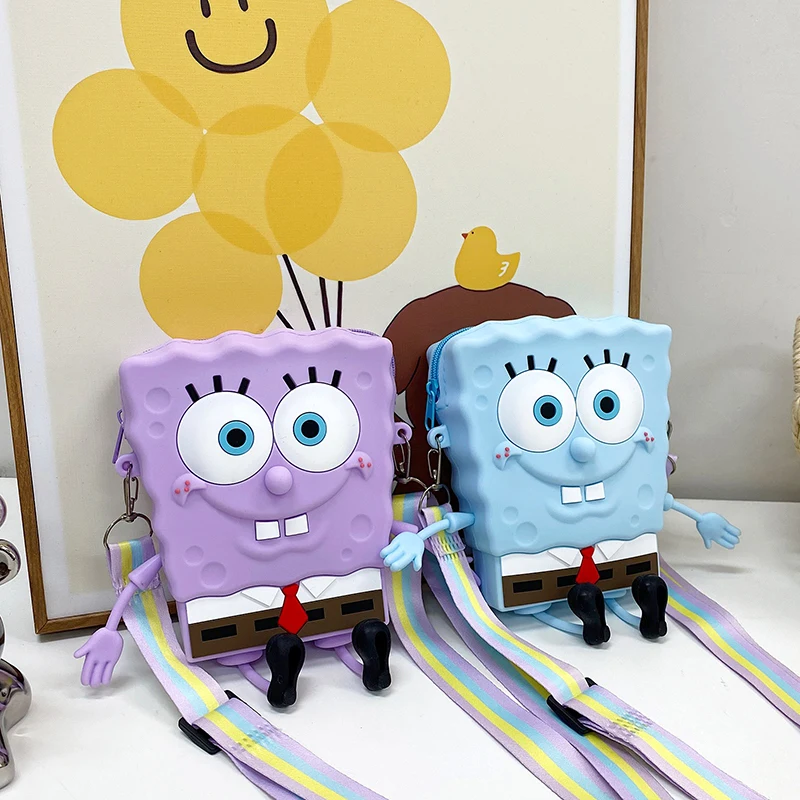 

Sponge Baby Children's Crossbody Bags Cute Cartoon Handbag Purse Waterproof Silicone Girls Shoulder Bag Fashion Small Phone Bag
