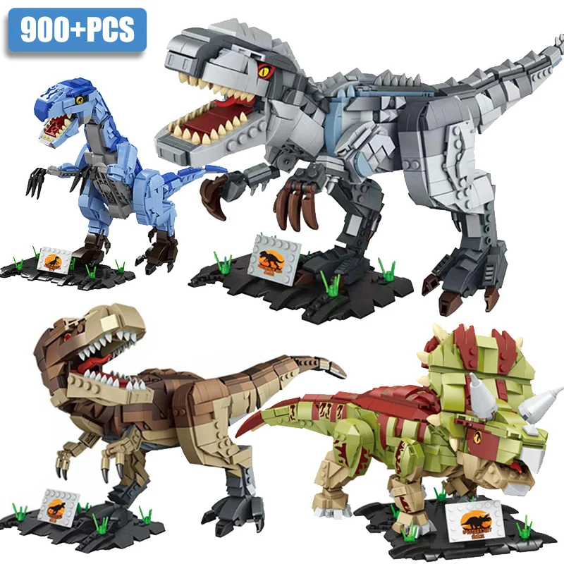 

Jurassic Dino World Large Dinosaur Building Blocks Tyrannosaurus Triceratops Indominus Rex Bricks Toys For Children Xmas Gifts
