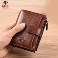 rfid blocking wallet genuine leather wallet men vertical business credit card holder money bag purse high quality mens wallet