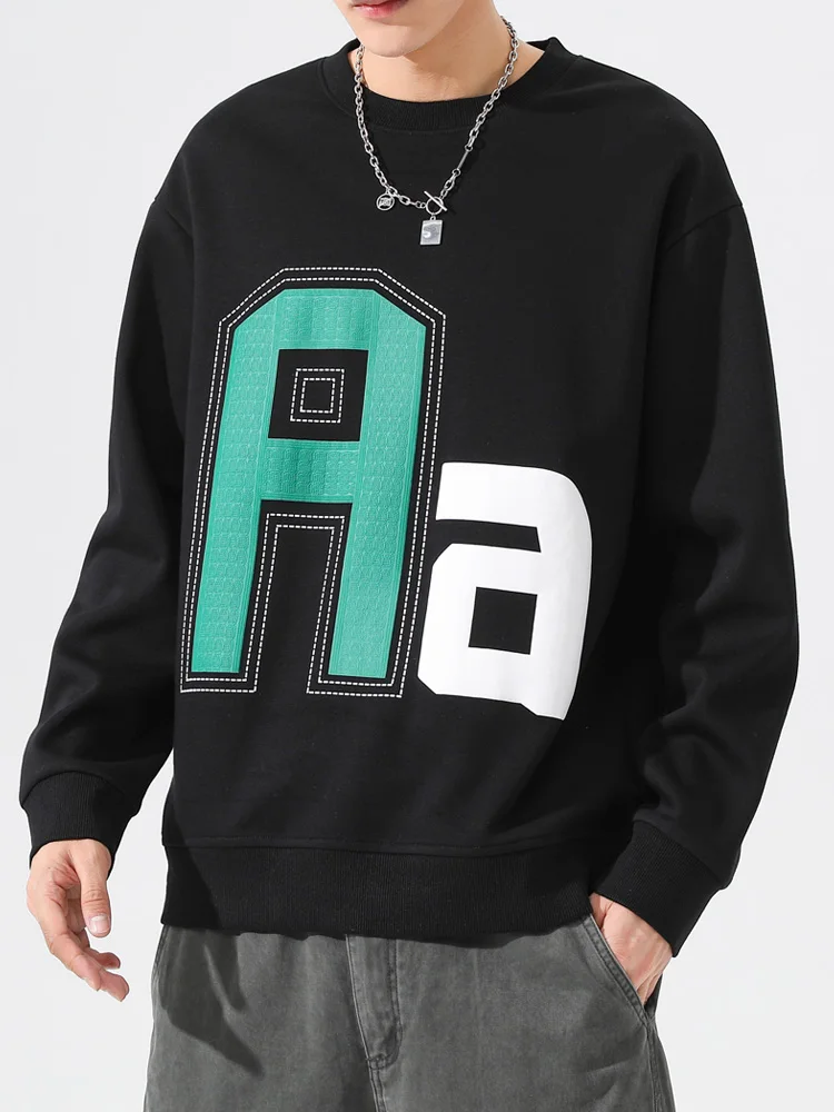 

2022 Fall/Winter Big Letter Oversized Sweatshirts Men Streetwear Drop Shoulder Black White Casual Cotton Pullover Hoodies 8XL
