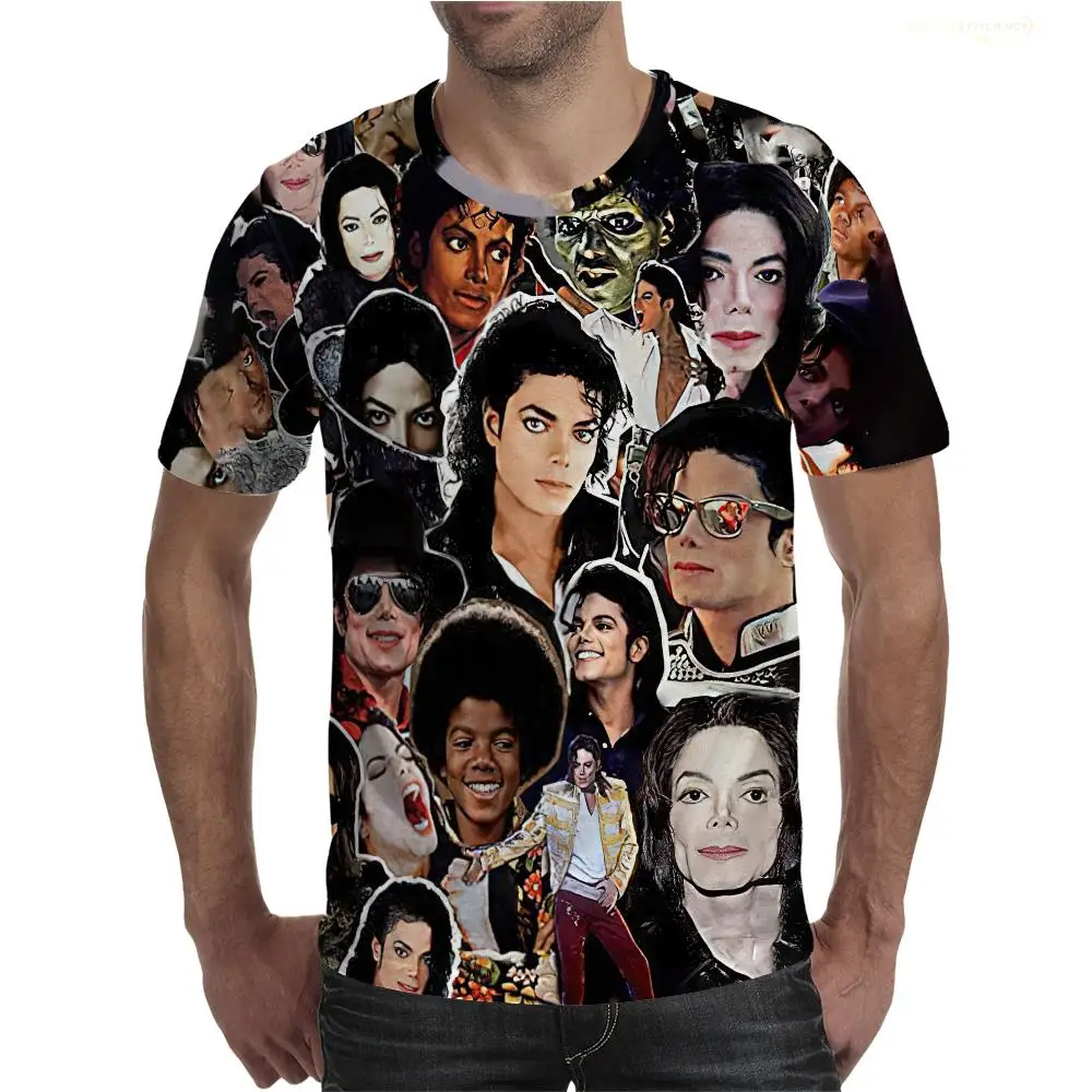 

Футболка Майкла Джексона Мужская/женская с 3D принтом, модная тенниска в стиле хип-хоп, уличная одежда, крутые майки в стиле Харадзюку, на лет...