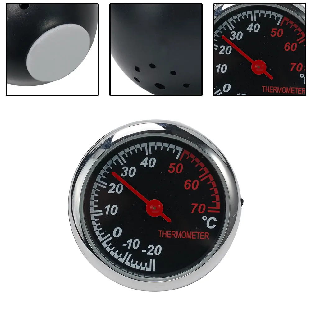 

Digital Clock Thermometer 1pcs ABS Shell Black Glass Mirror For Dashboard Ornament Mini Car Interior Thermometer Guage Meters