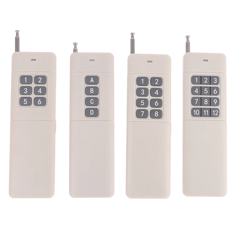 

Беспроводной Радиочастотный пульт дистанционного управления высокой мощности 3000 м, 4/6/8/12 каналов, передатчик 433 МГц, релейный переключатель