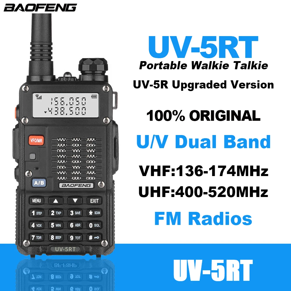 Рация BAOFENG UV-5RT 3rd Gen Двухдиапазонная 10 км двусторонняя радиостанция телефон