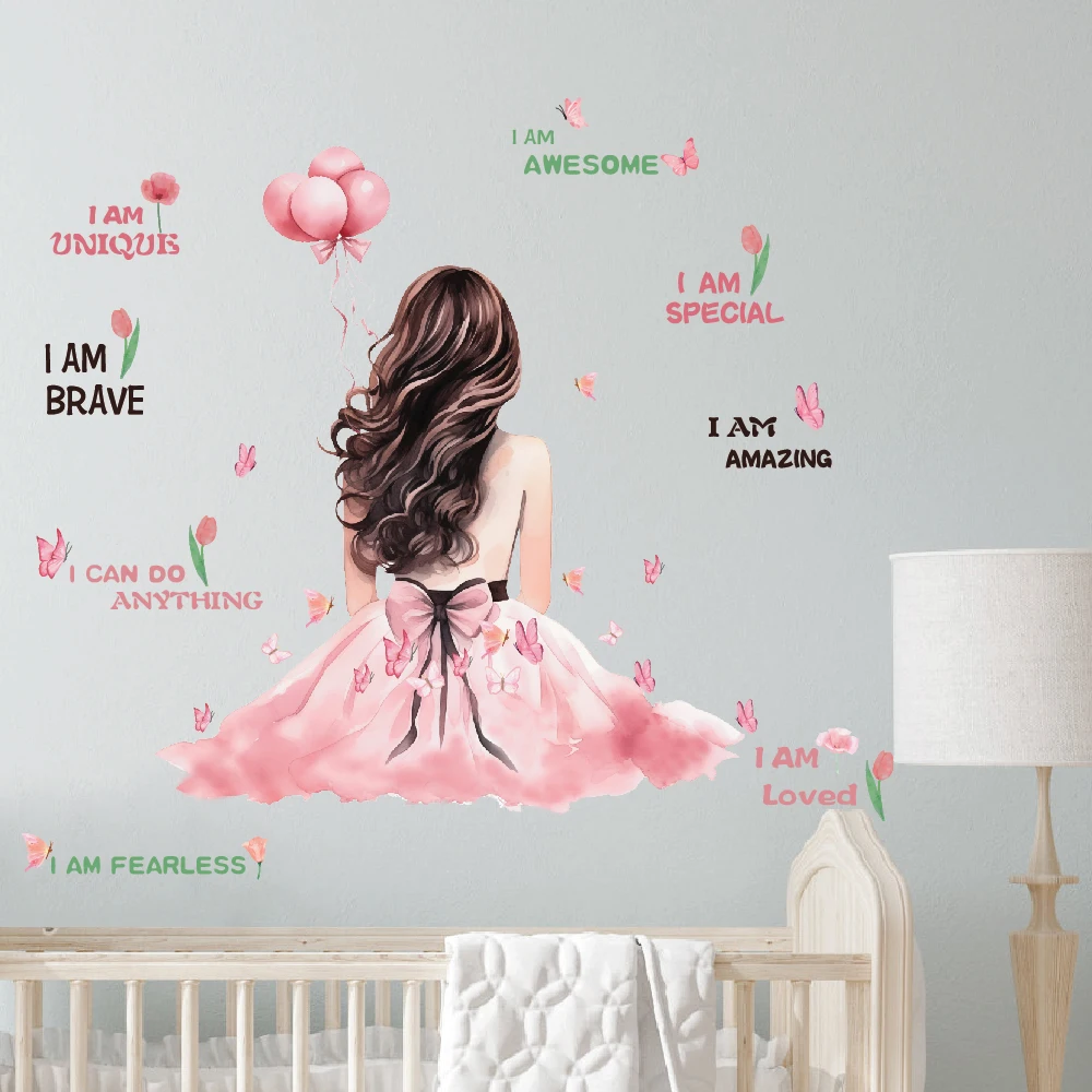 Самоклеящаяся 3d вдохновляющая Цитата Настенная Наклейка для девочек комната