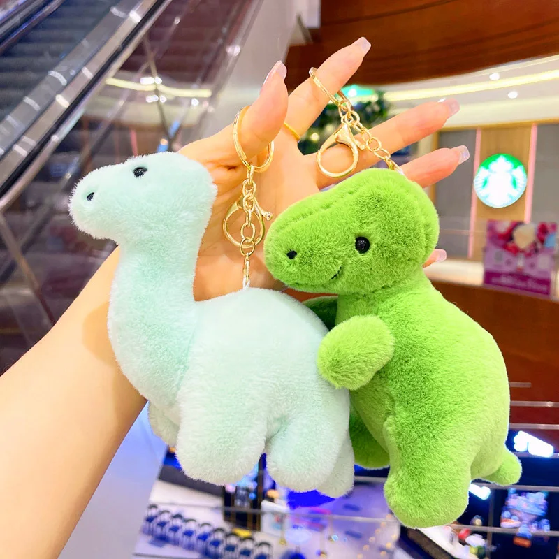 

Dinosaur Family Doll Cute Cartoon Dinosaur Plush Keychain Soft Stuffed Animal Keyring For Girls Bag Pendant Decorations