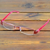 2 pieces rectangle pink frame hlaf rim spectacles multi coated anti fatigue lenses fashion reading glasses 0 75 to 4