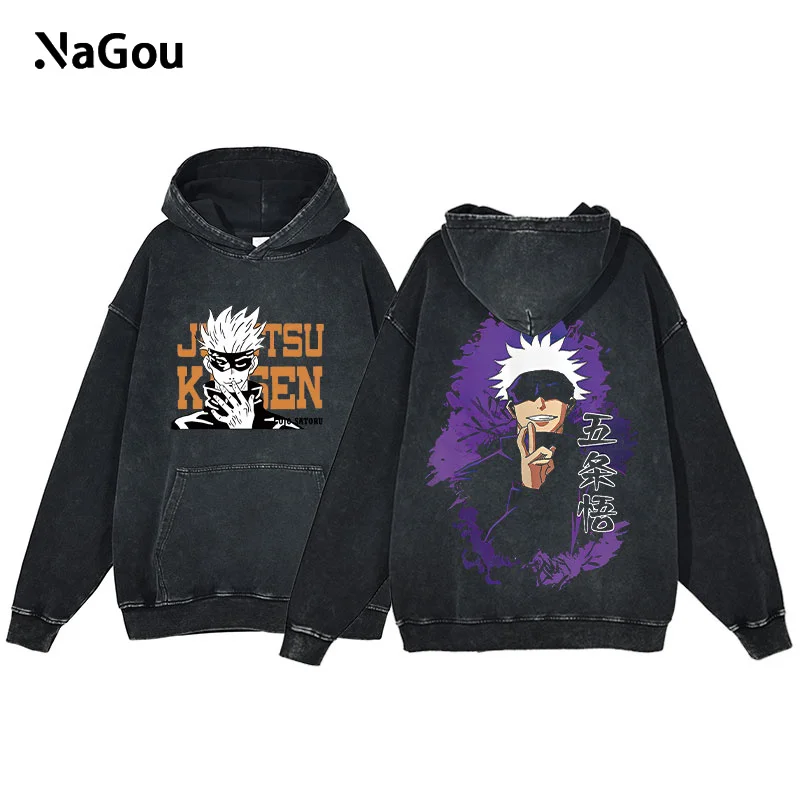 

Anime Jujutsu Kaisen Satoru Gojo Hoodies Men Hip Hop Harajuku Pullover Hoodie Y2k Aesthetic Soft Long Sleeve Hooded Sweatshirt