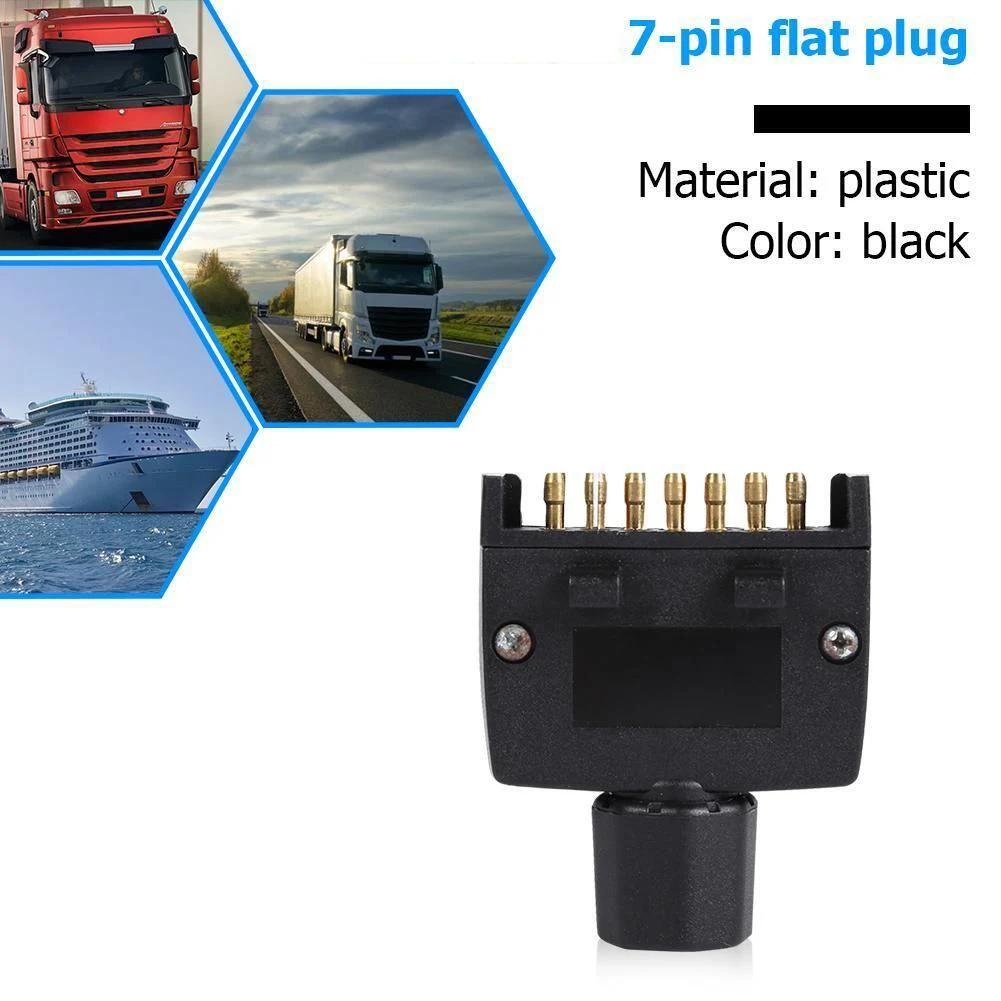 

Australian Standard Connector Flat Plug Male 2.95*2.44*0.75\" 7 Pin 75*62*19mm Black Boat Quick Fit Plastic Corrosion Resistant