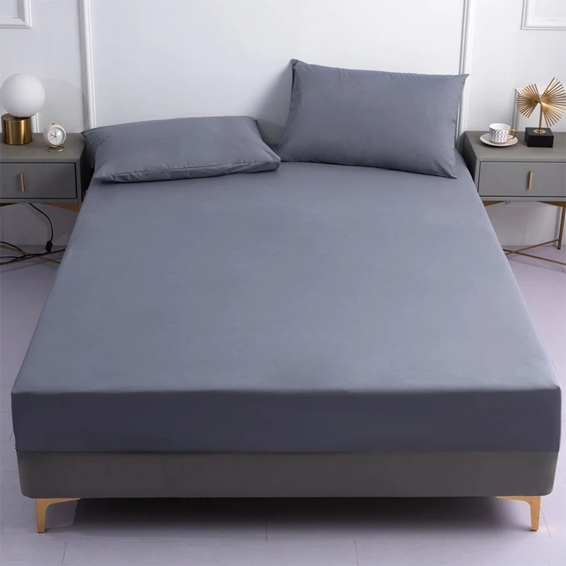 

Waterproof Fitted Sheet Queen King Size Mattress Cover With Elastic Band Single Double Bed Protectors Breathable Wrinkle Covers