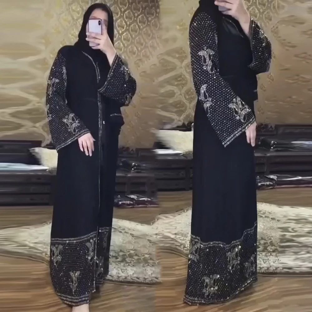 

Fashion Evening Dress For Women 2022 Dubai Clothes Sequin Beaded Kaftan Robe African Sexy Maxi Gown Dubai Boubou Longue Femme