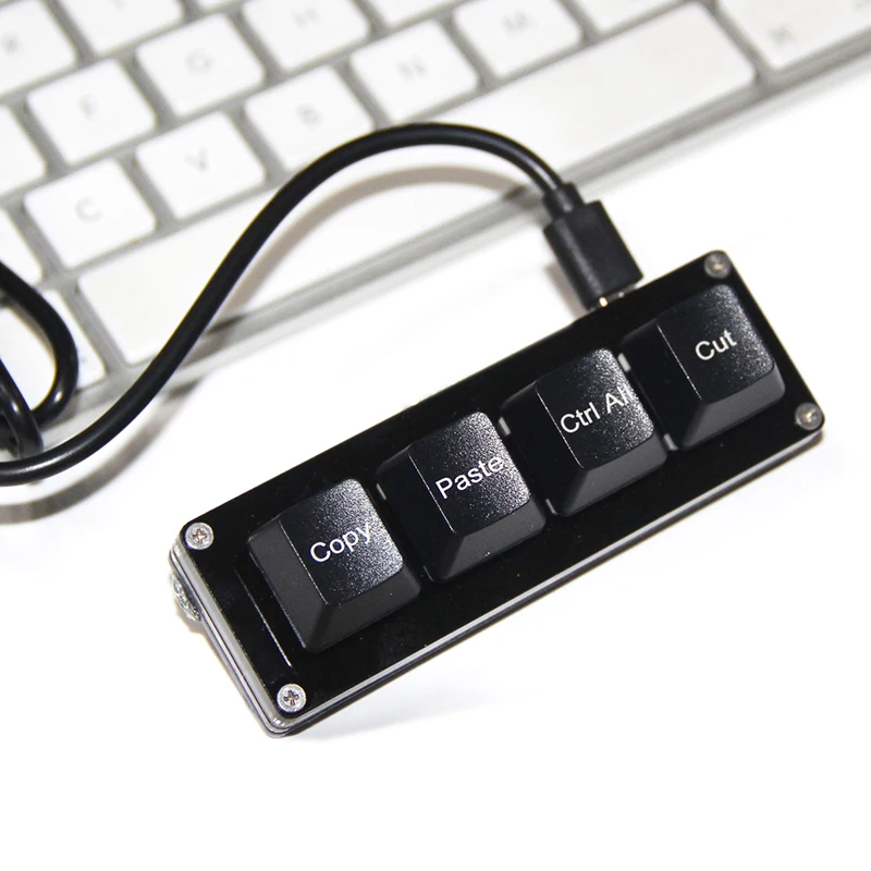 Custom shortcut keypad 4 keys copy paste cut all select mini USB mechanical keyboard editable |