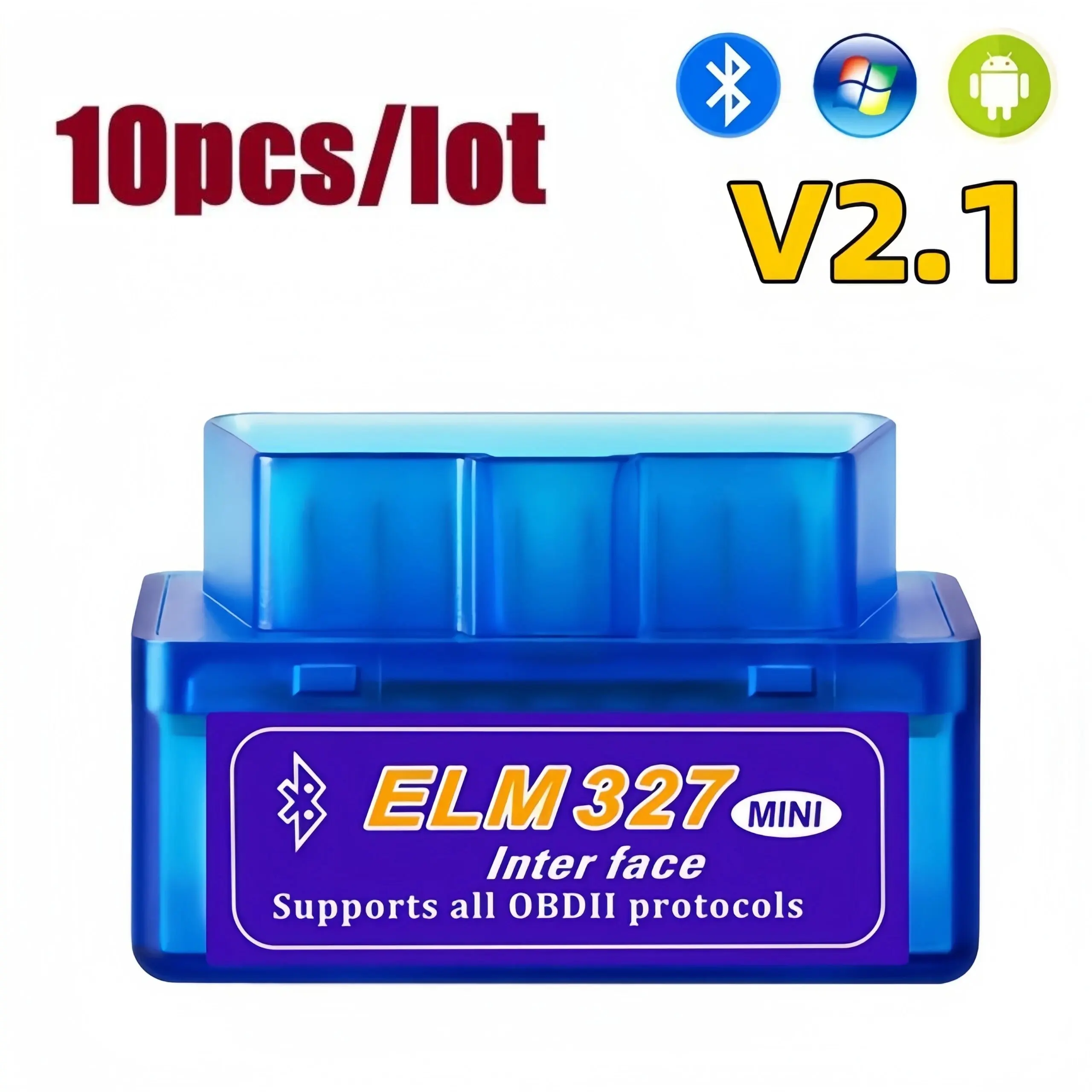 

Compatible Bluetooth ELM327 V2.1 OBD2 Interface car Diagnostic Tool elm327 Code Reader for Android Torque OBDII adapter