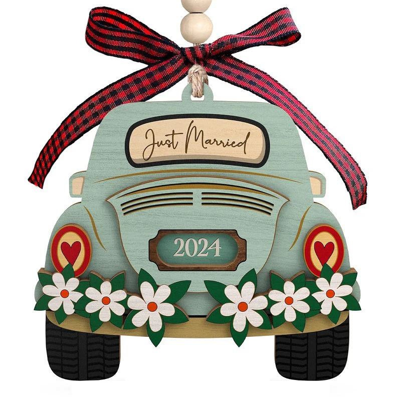 Просто женатый свадебный автомобильный орнамент романтическое свадебное