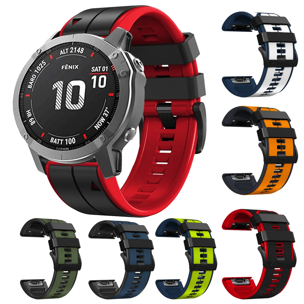 

Ремешок силиконовый для Garmin Fenix7/6/5 47 мм 51 мм, резиновый браслет для наручных часов Fenix Series 7X/6X/5X, аксессуары для часов, 22/26 мм