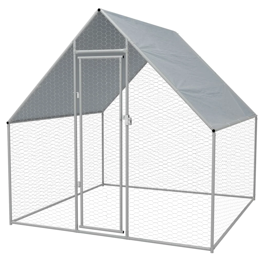 

Outdoor Chicken Cage,Small Animal Supplies, 2x2x1.92 m Galvanised Steel