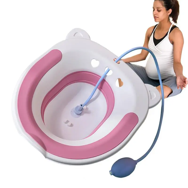 

Sitz Bath Kit For Women Collapsible Sit Bath For Hemorrhoid Relief And Postpartum Care With Flusher Sits Bath Pan Fits Most