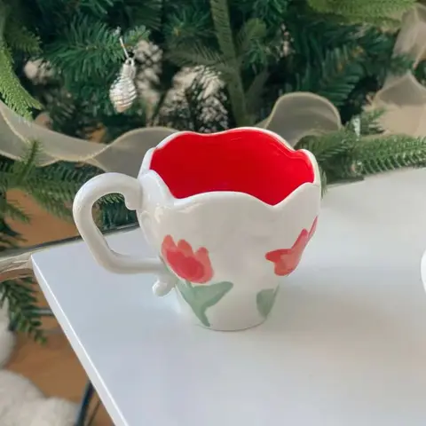 Корейские стаканчики ручной работы в стиле Instagram, керамические стаканчики для молочного кофе, ручной работы, необычные креативные стаканчики для девушек с сердцем