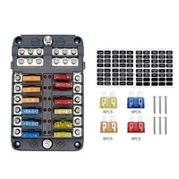 2022 new 12 way protection circuit blade fuses car fuse box holder block with negative bus touchntuff protection automotive fuse