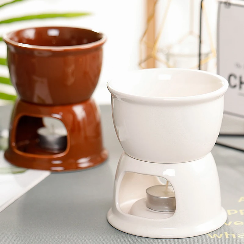 

1PC Mini Ceramic Chocolate Fondue Mug Ice Cream Bowl Chocolate Butter Cheese Warmer Pot Home Hot Pot Cup Berkeley Tool Accessory