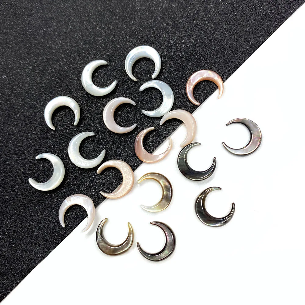 

Natural Sea Shell Beads Moon Shape Black Shell Pendant Mother Shell Pearls DIY Jewelry Making Necklace Earring Accessories