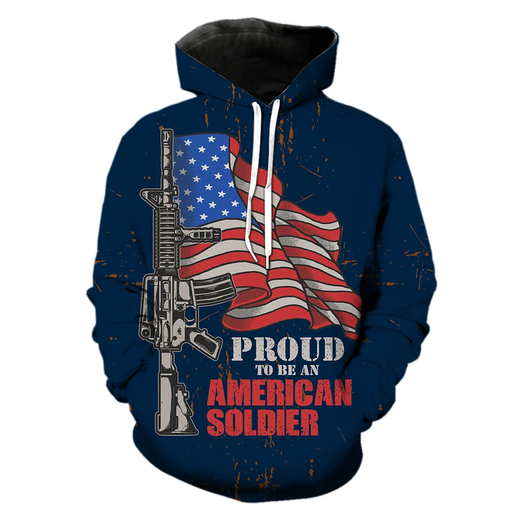 Свитшот унисекс на заказ худи с рисунком летающего мультяшного аниме и флага США