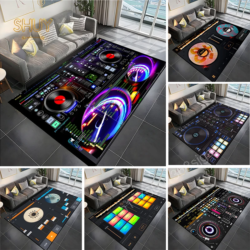 

3D DJ Music Screen Large Carpet for Living Room Sofa Area Rugs Bedroom Kitchen Foot Doormat Bathroom Bedside Anti-slip Floor Mat