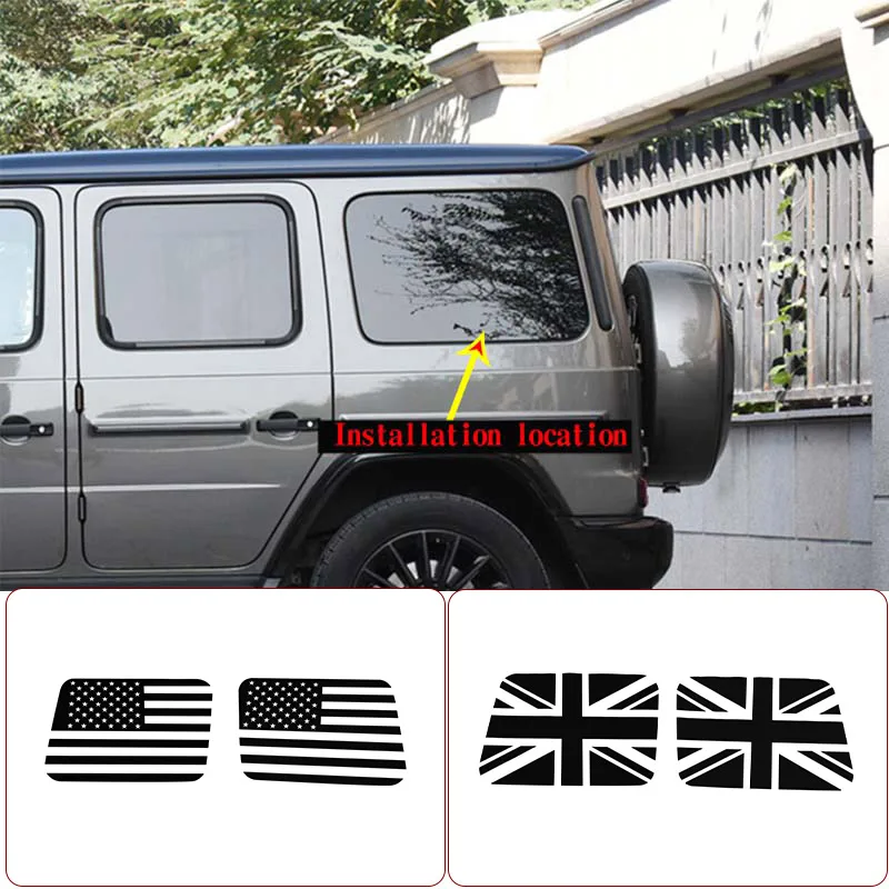 Car Back side window glass Car Rear Side window Pull flower film Stickers For Mercedes-Benz G-Class W463 2019-20 Car Accessories