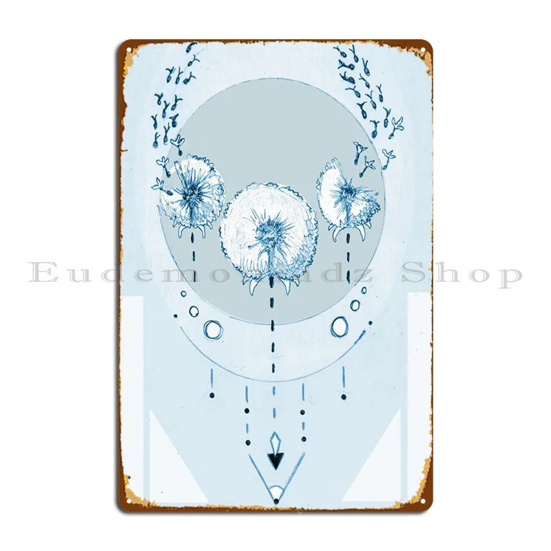 

Blue Dandelion Metal Plaque Poster Party Vintage Bar Custom Bar Tin Sign Poster