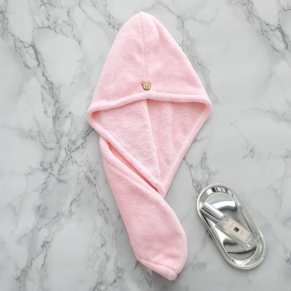 

25 X 65cm Quick Dry Towel 1pcs Bathroom Button Head Towel Cleaning Towel Fast Drying Hair Dry Cap Hair Washing