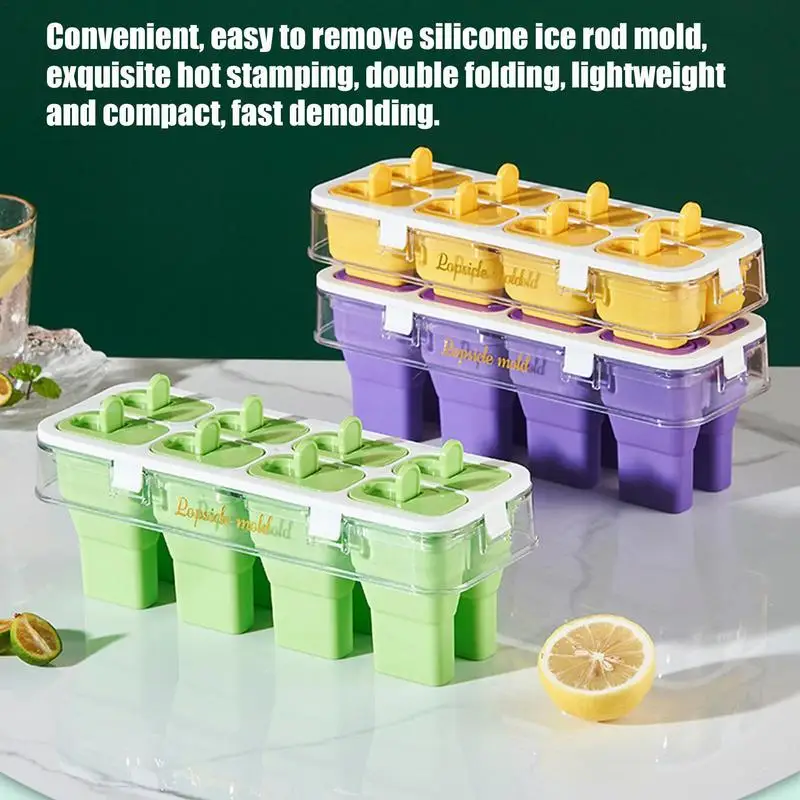 

8 полостей, складные формы для льда, легко снимаемые формы для льда, многоразовая форма для фруктового льда для дома и вечеринок