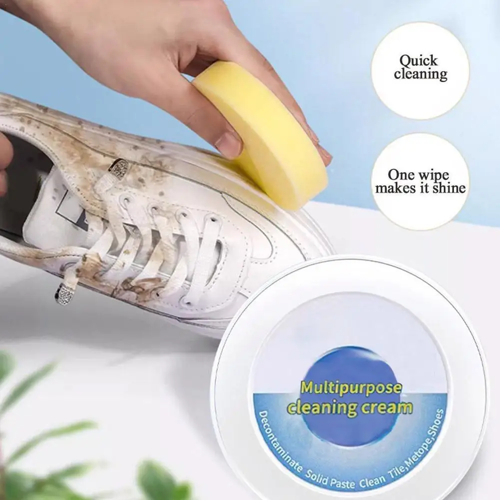 

260g White Shoes Cleaning Cream Stains Remover Shoes Whitening All-purpose Cleansing Cream With Wipe Sponge For Shoes Sneak N5b3