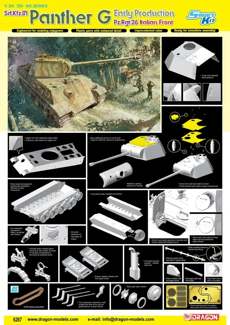 Комплект модели раннего производства Dragon 1/35 6267 Sd.Kfz.171 Panther G