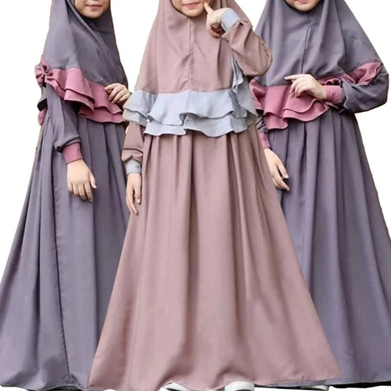 

2 шт./комплект, длинное платье для мусульманской девушки