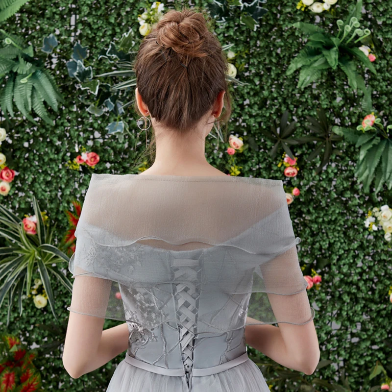 Женская Одноцветная Блестящая Свадебная Накидка С Бантом И Пуговицами Летняя