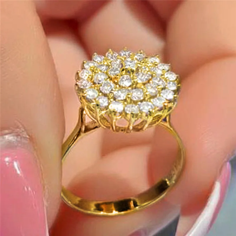 

Fashion luxury senior super shiny zircon women's all over the sky star banquet engagement ring birthday gift
