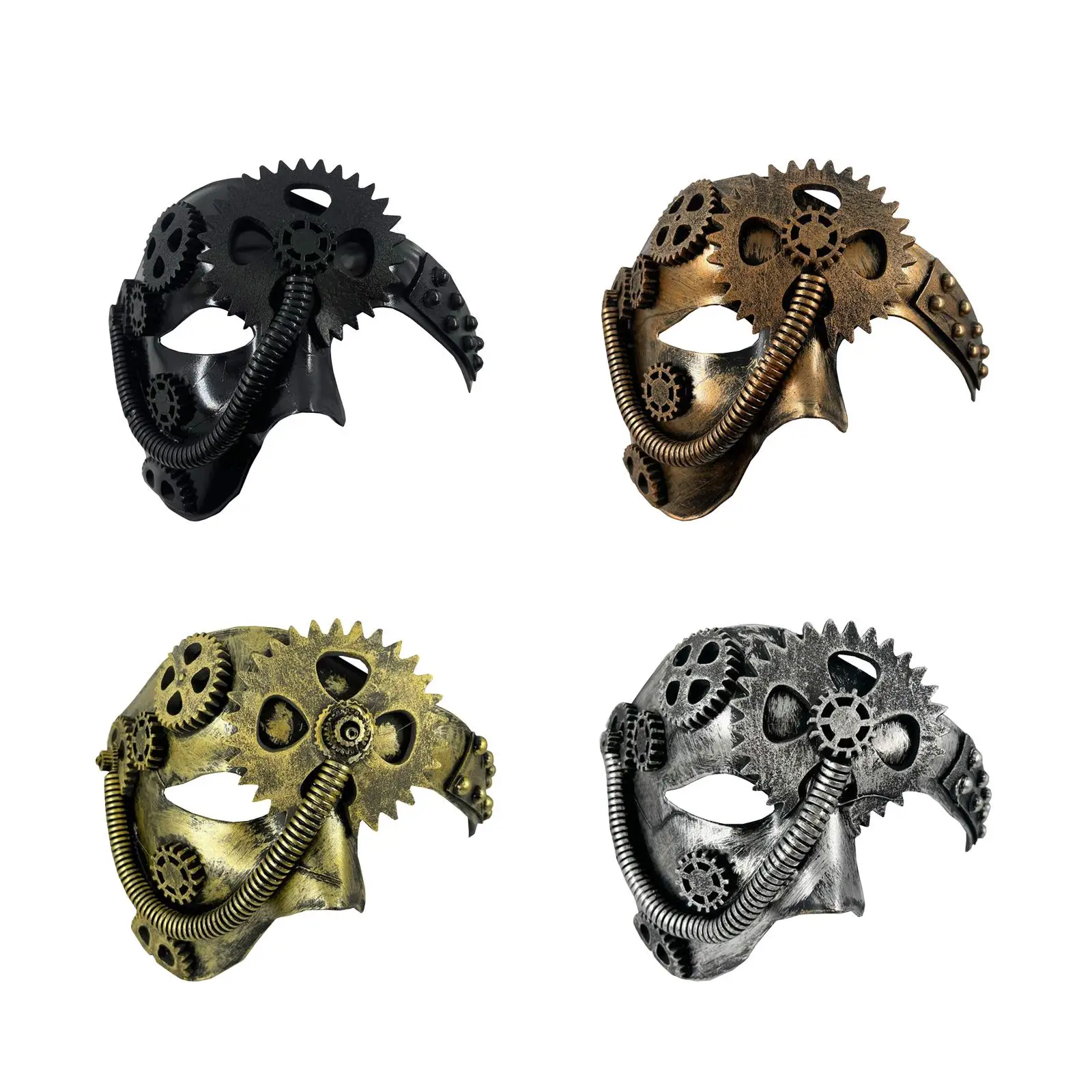 

Винтажная маска для косплея, маска для Хэллоуина на половину лица, механическая ретро-маска для танцев, вечеринок, свадеб, музыки