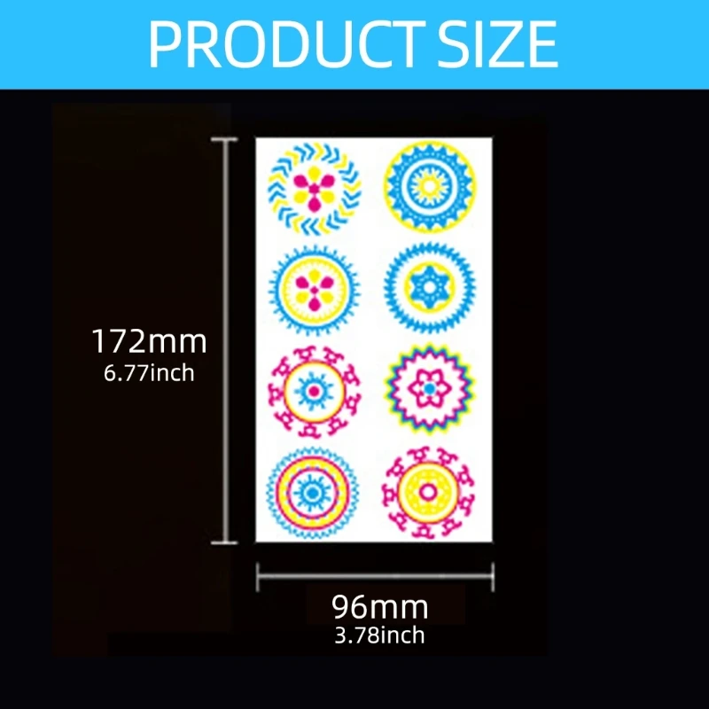 Светящиеся в темноте временные татуировки 20 листов флуоресцентные наклейки с