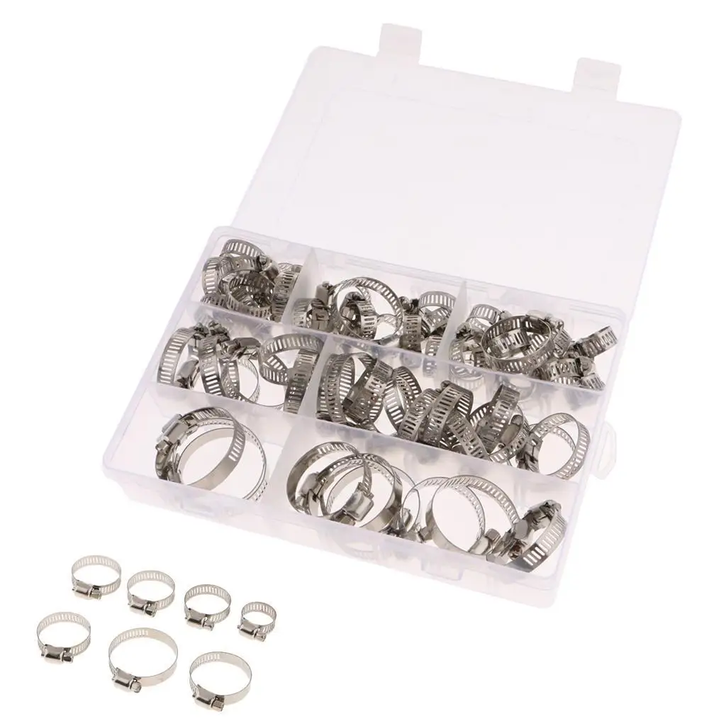 

60Pcs Stainless Steel Air Clamp High Strength Elastic Buckle