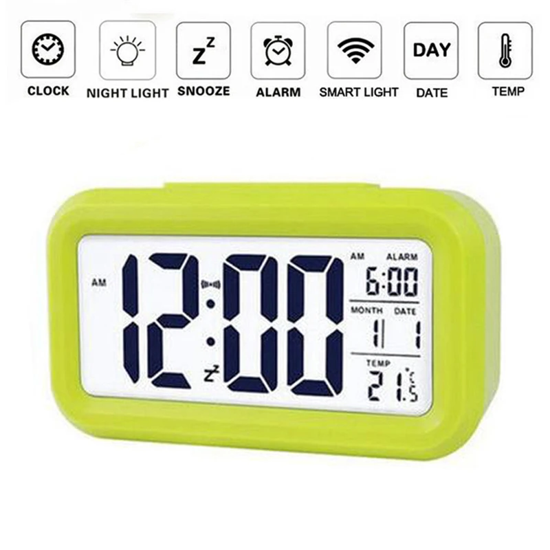 

LED Backlight Display Clock Digital Alarm Clock Electronic Clock Temperature For Home Office Desktop Decor Clock LCD Smart Clock